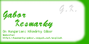 gabor kesmarky business card