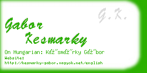 gabor kesmarky business card